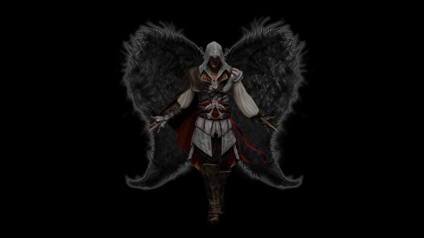 video games, demon, Ezio Auditore da Firenze, darkness, wing, screenshot