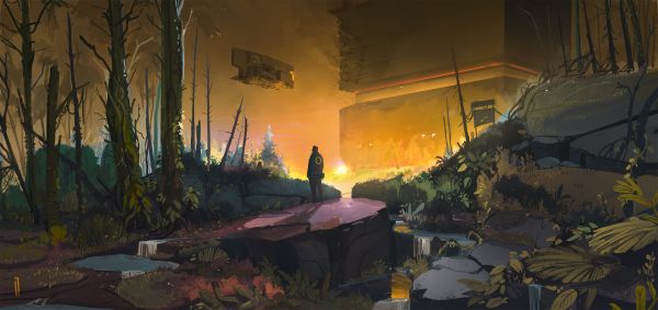 景观,Ismail Inceoglu,数字艺术,艺术品,插图,未来派