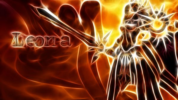 ilustrasi, Video game, Liga legenda, Leona League of Legends, api, Fractalius