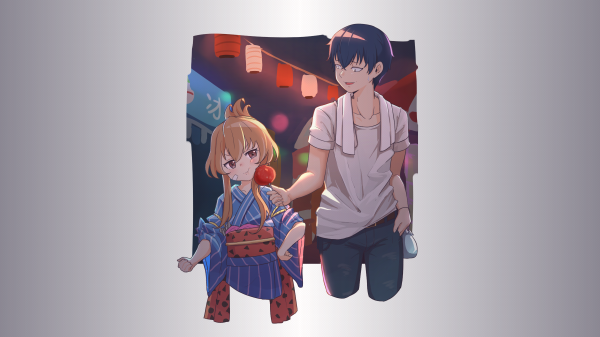 Toradora,Aisaka Taiga,Takasu Ryuuji,kẹo táo,Yukata,tóc dài