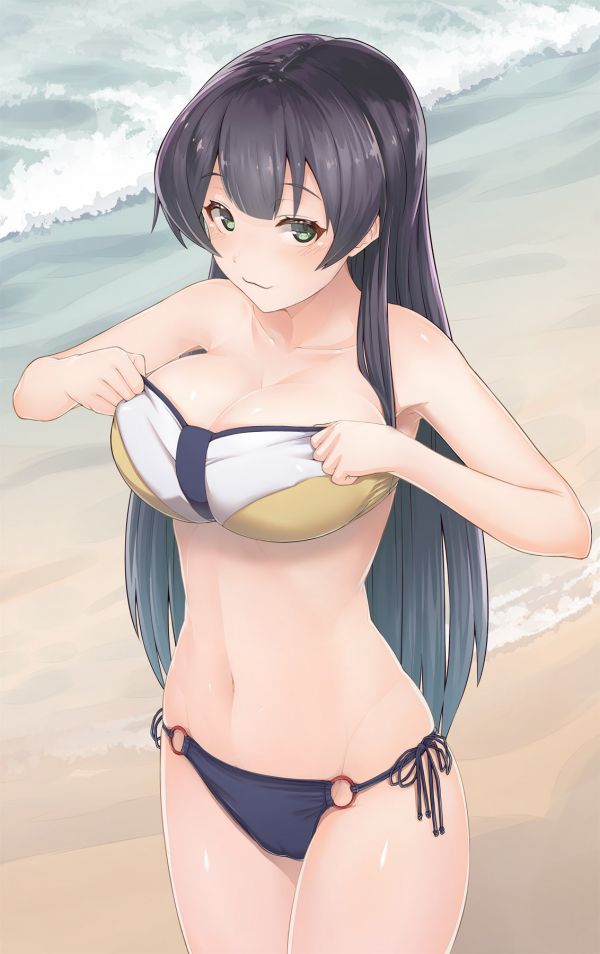 capelli lunghi,anime,anime girls,spiaggia,cartone animato,occhi verdi