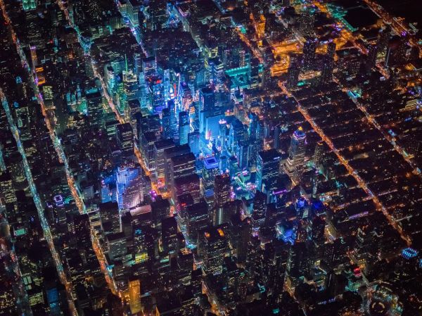 cidade, Paisagem urbana, noite, Arranha-céu, Cidade de Nova York, Luzes