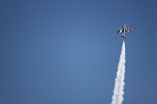 sky, vehicle, aircraft, blue, contrails, Aermacchi MB 339