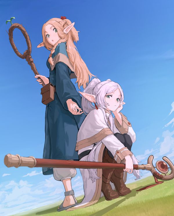 Delicious in Dungeon, elf, Sousou No Frieren, staf, Marcille Donato, Frieren