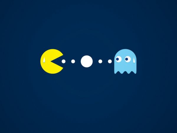 ilustrasi,minimalis,logo,Pac Man,merek,lingkaran