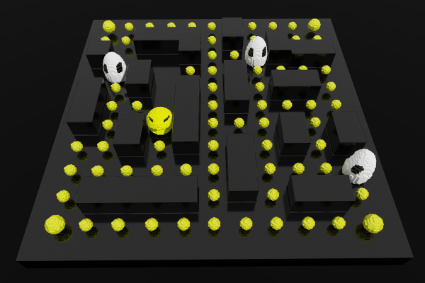 Pac Man,Video game,game retro,MagicaVoxel