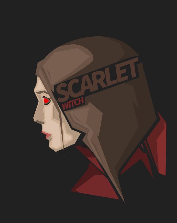 Marvel Comics,Scarlet Witch,1200x1510 px,grå bakgrund