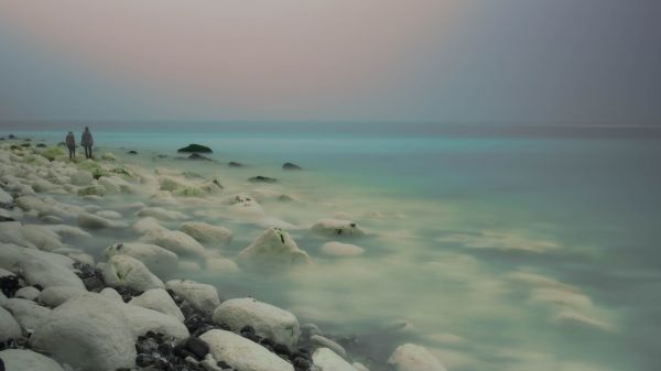 longexposure,szikla,felhő,köd,esik,strand