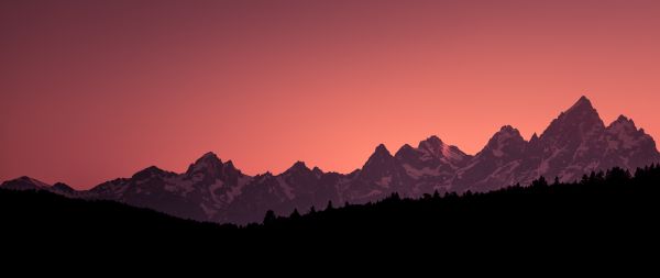 Národní park Grand Teton,západ slunce,hory