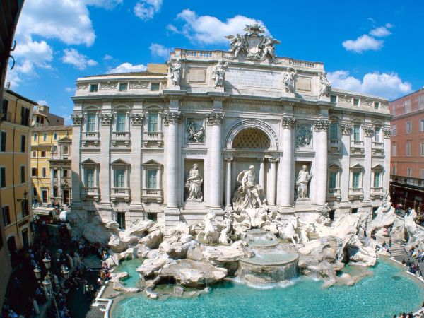 Italien, Stadtplatz, Rom, Brunnen, Palast, Trevi brunnen