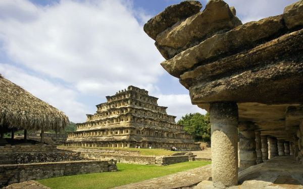 templo, Rocha, construção, arquitetura, Tijolos, nuvens