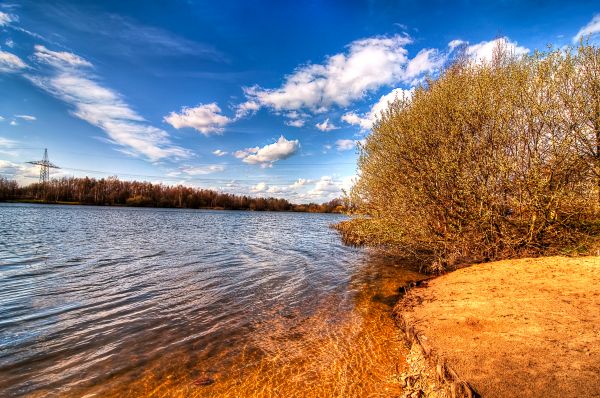 himmel, vatten, reflexion, natur, vattensamling, moln