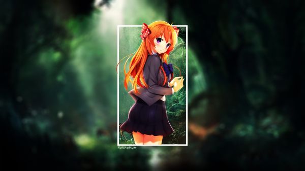 anime,animeflickor,Gekkan Shoujo Nozaki kun,Sakura Chiyo,natur,mörker