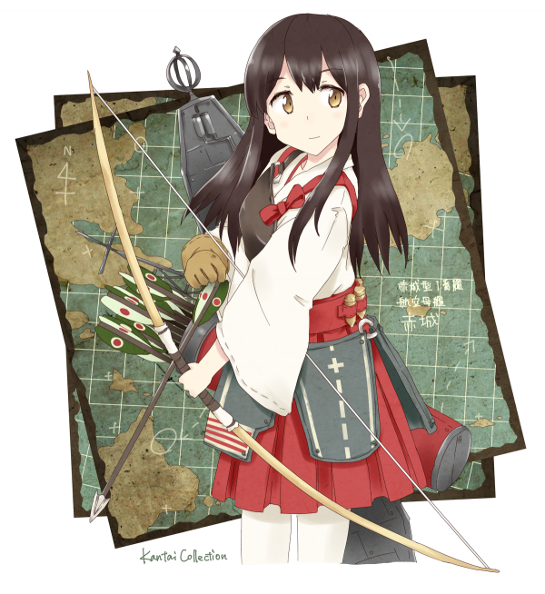 anime,animeflickor,långt hår,Kantai Collection,Akagi KanColle,brunett