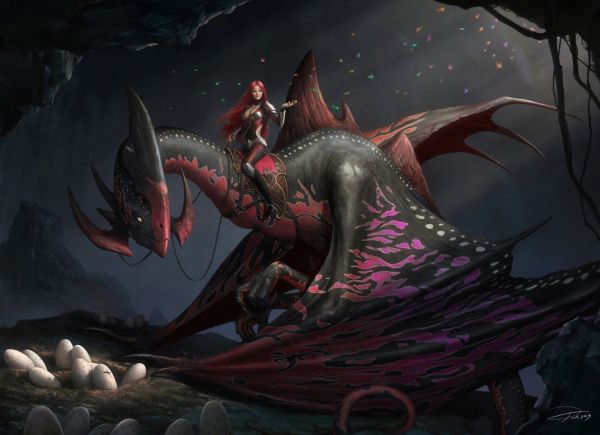 1920x1392 px, opera d'arte, Drago, Fantasy art, donne