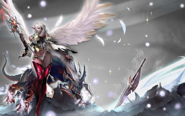 anime,Lineage II,dark elf,screenshot,mythology,Kayle