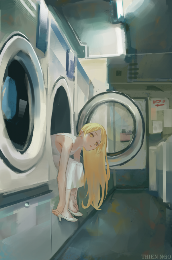 Porträtanzeige,Anime Mädchen,Oshino Shinobu,Monogatari Serie,lange Haare,Fan Art