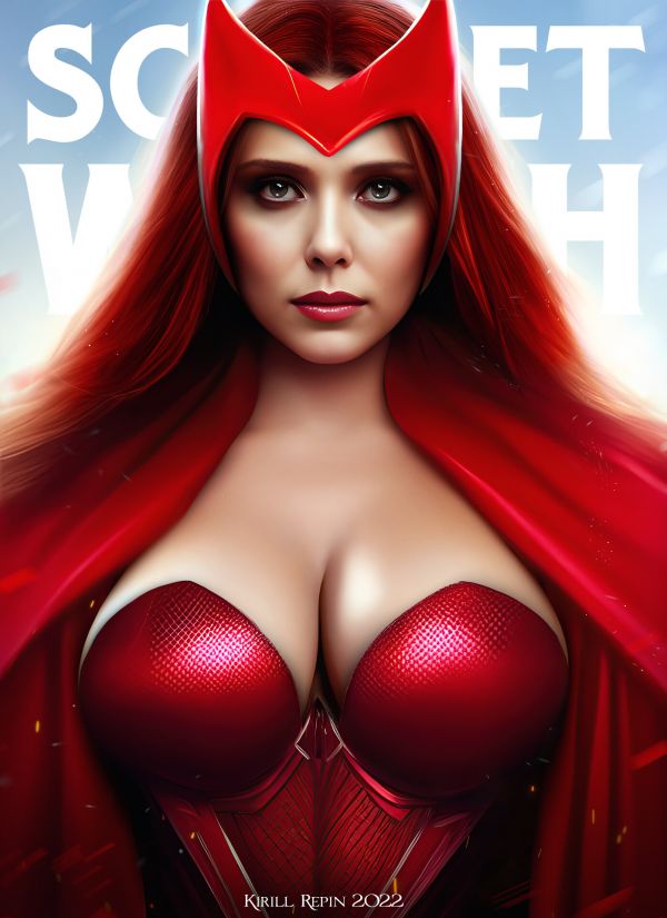 Kirill Repin,tekening,vrouw,redhead,Marvel Comics,Scarlet Witch