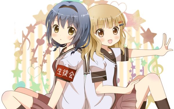 anime,anime girls,pelle bianca,Yuru Yuri,Furutani Himawari,Sakurako Ohmuro