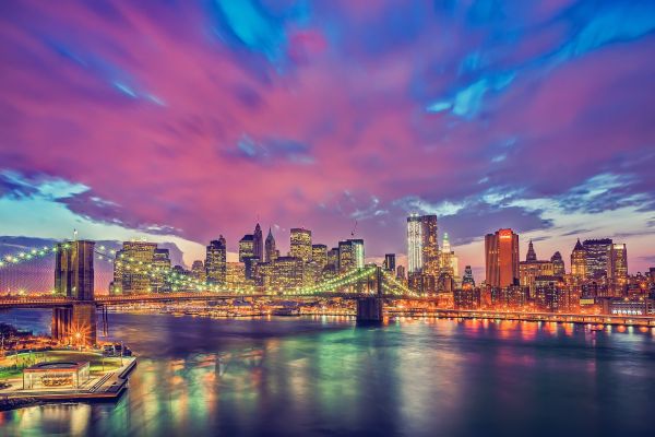 New York,le pont de Brooklyn,Manhattan,HDR