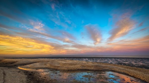 Sonnenlicht,Landschaft,Sonnenuntergang,Meer,Ufer,Sand