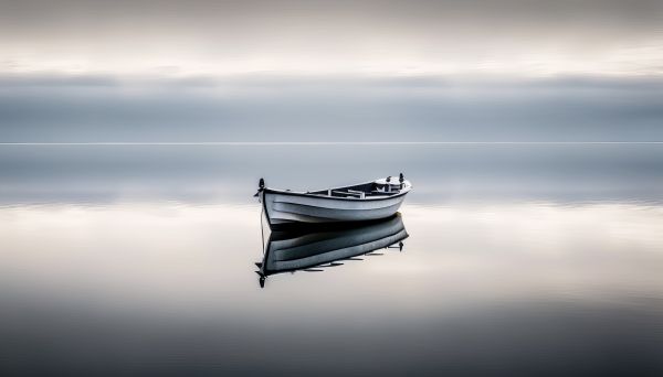 barcă,ai art,lac,calm