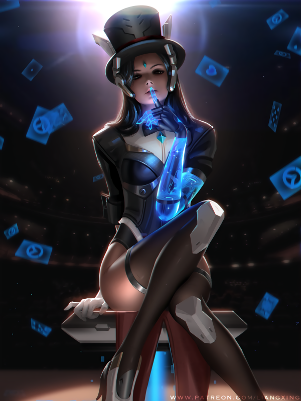 Overwatch,vrouw,Computerspellen,brunette,Liang Xing,digitale kunst