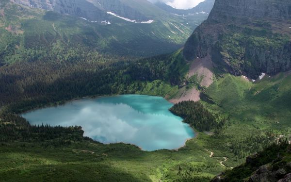 Bäume, Landschaft, Wald, Berge, Hügel, See