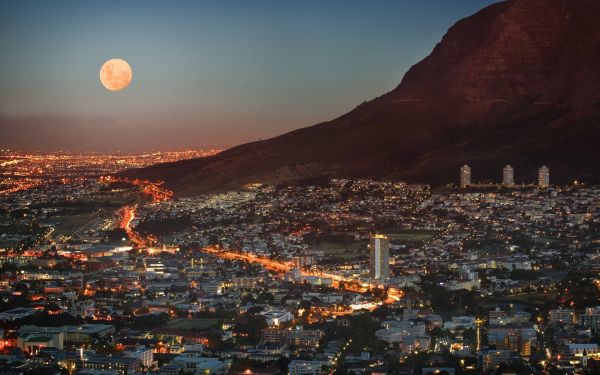 África do Sul,cidade do Cabo,metrópole,Arranha-céus,Casas,luz