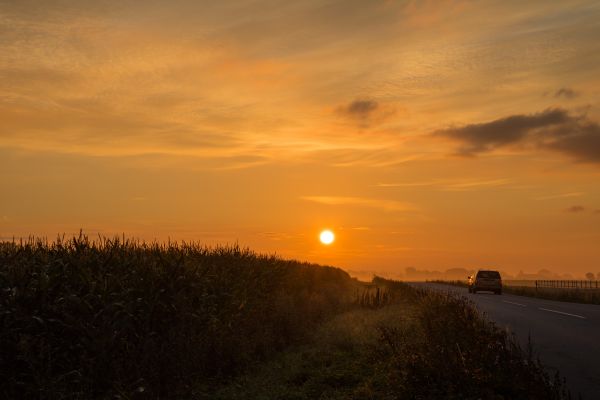 Sonnenlicht, Landschaft, Sonnenuntergang, Himmel, Meer, Hügel