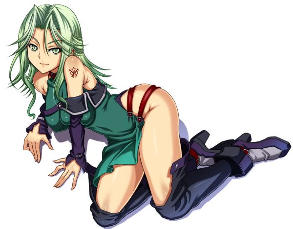 Anime,Chicas anime,Lamia Loveless,Super Robot Taisen,pelo largo,pelo verde