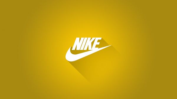 Nike,просто фон,текст,лого,жълт,графичен дизайн