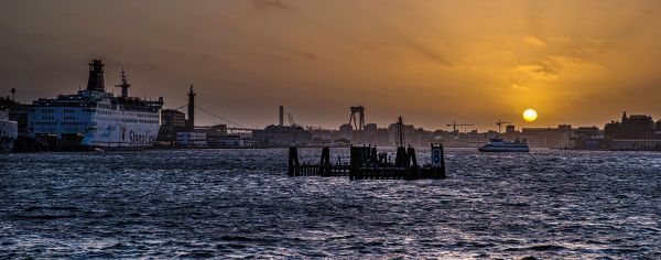 Sonnenuntergang,Wasser,Hafen,Panorama,Gelb,Sonnenaufgang