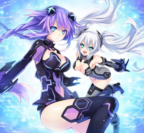 Аниме девушки,Hyperdimension Neptunia,Neptune Hyperdimension Neptunia,Noire Hyperdimension Neptunia,3978x3680 px