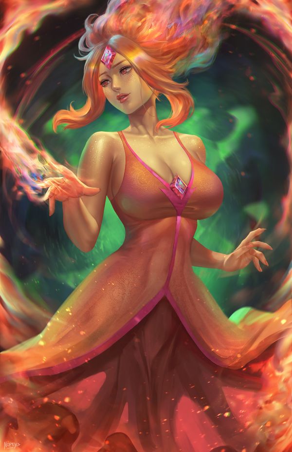 Eventyrtid,Cartoon Network,Flame Princess,fantasy jente,fan Kunst,kunstverk