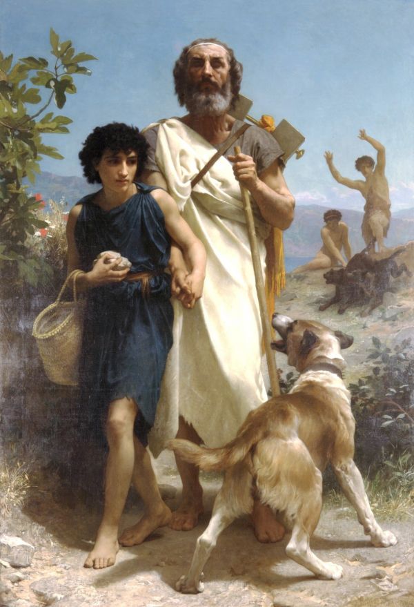 umělecká díla,classic art,řecká mytologie,dějiny,1192x1748 px,Homer a jeho Guide