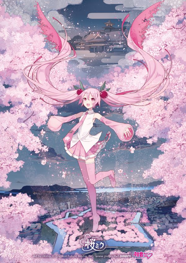 iXima,Vocaloid,theo chiều dọc,Hatsune Miku,Sakura Miku,tóc dài