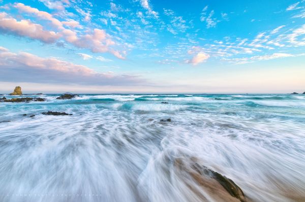 Japan,landscape,sunset,sea,water,rock