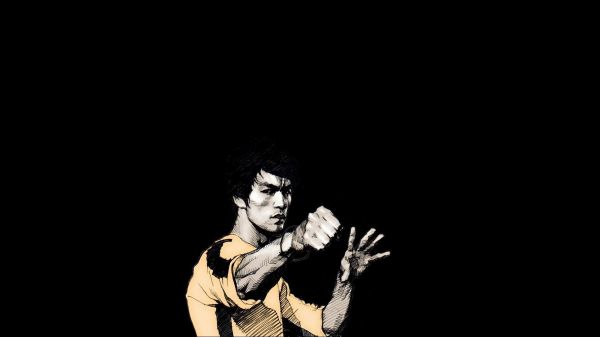 black,Bruce Lee,1920x1080 px,darkness,black and white,monochrome photography