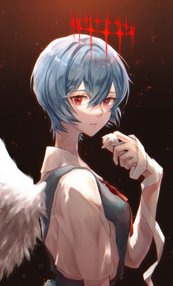 anime,Ayanami Rei,Neon Genesis Evangelion,Rebuild of Evangelion,short hair,blue hair