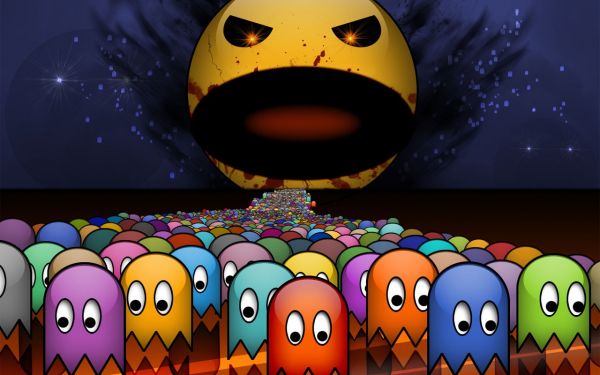 illustration,dessin animé,jeux vidéo,Pac-Man,Jeux,capture d'écran