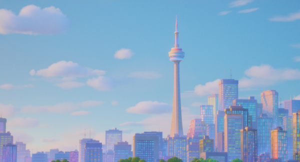 Toronto,Canada,bybilledet,CN Tower,turning red,Digital kunst