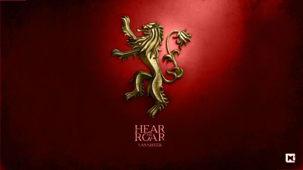 A Song of Ice and Fire,Game of Thrones,House Lannister,sigils,digital art,red