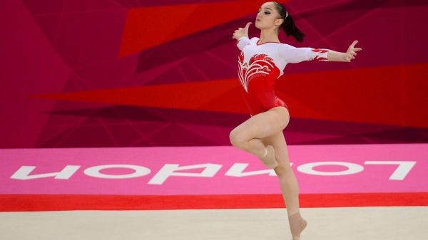 sport-, vrouw, gymnastiek, vermaak, rood, Aliya Mustafina