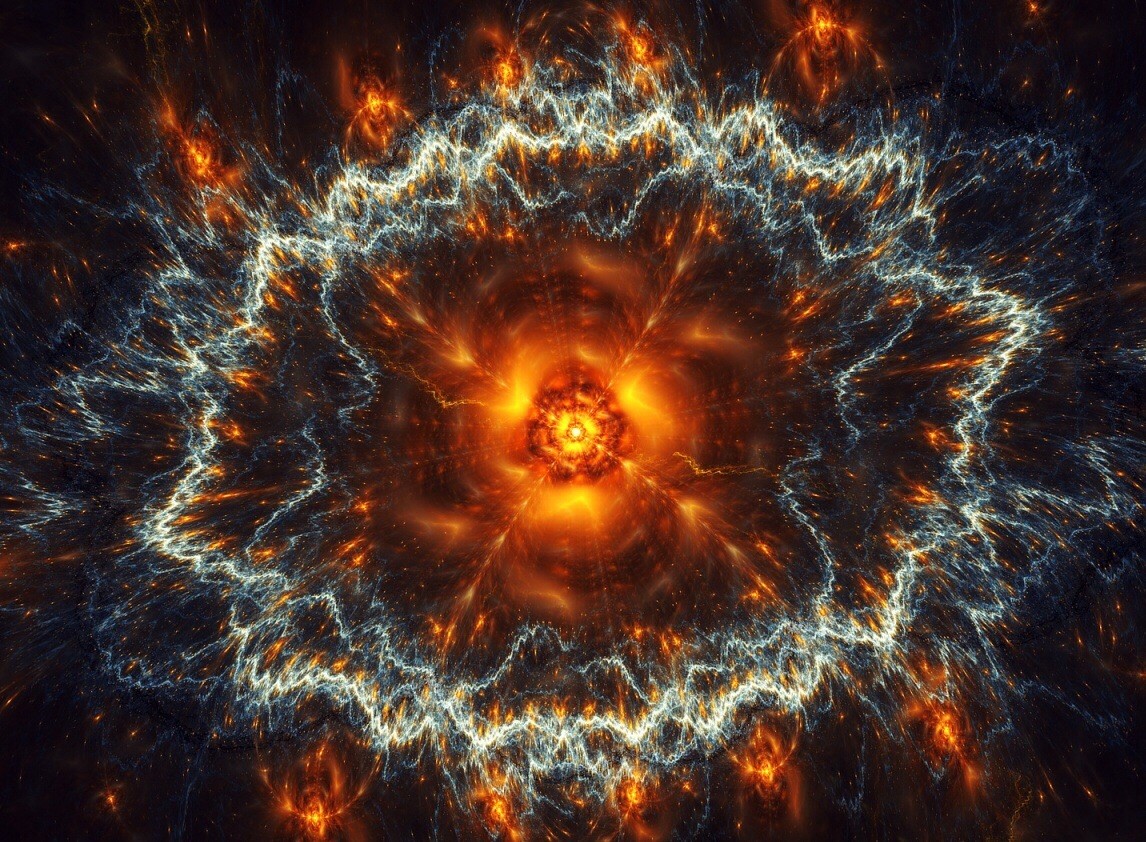 digitale kunst, ruimte, nevelvlek, explosie, universum, fractal kunst, ruimte, astronomisch object