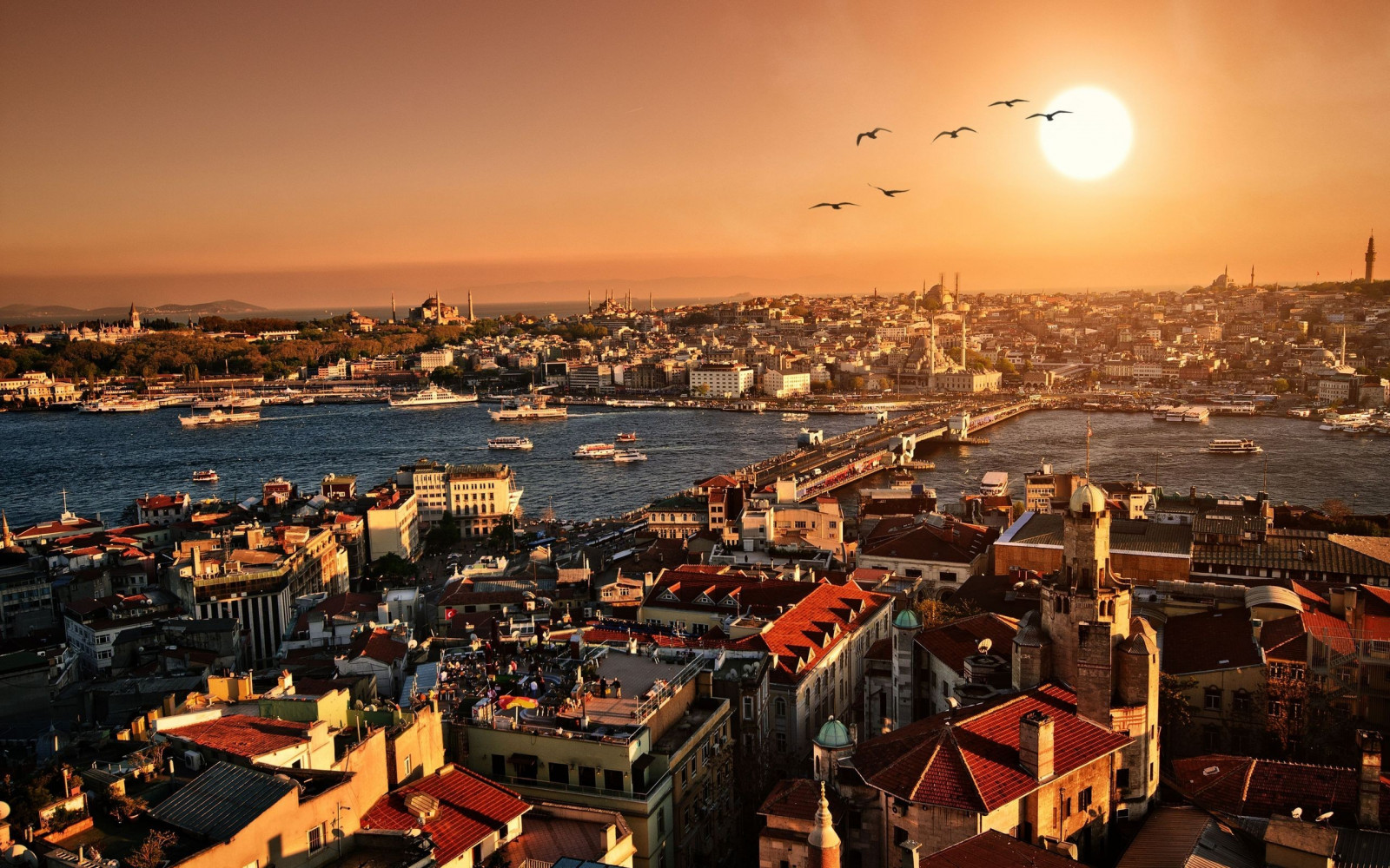 slunečnímu záření, západ slunce, město, panoráma města, noc, nebe, panoráma, večer, most, Istanbul, krocan, horizont, panoráma, soumrak, metropole, svítání, lidské osídlení