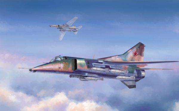 samolot, armia, wojskowy, latający, Pojazd wojskowy, Mig 27