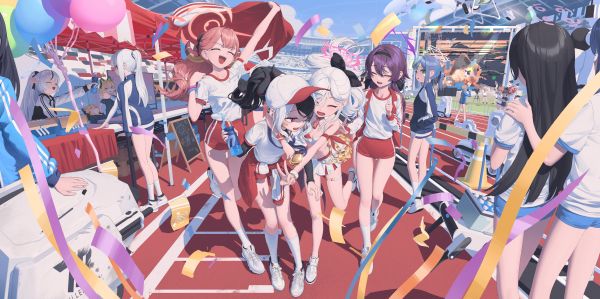 anime,anime girls,arte digitale,opera d'arte,2D,cheerleaders