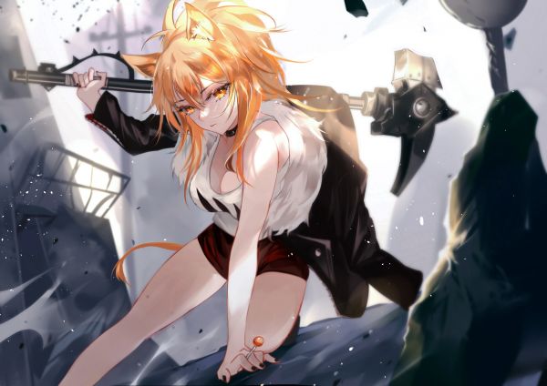 κορίτσια anime,anime,ψηφιακό,Arknights,Siege Arknights,σχίσιμο