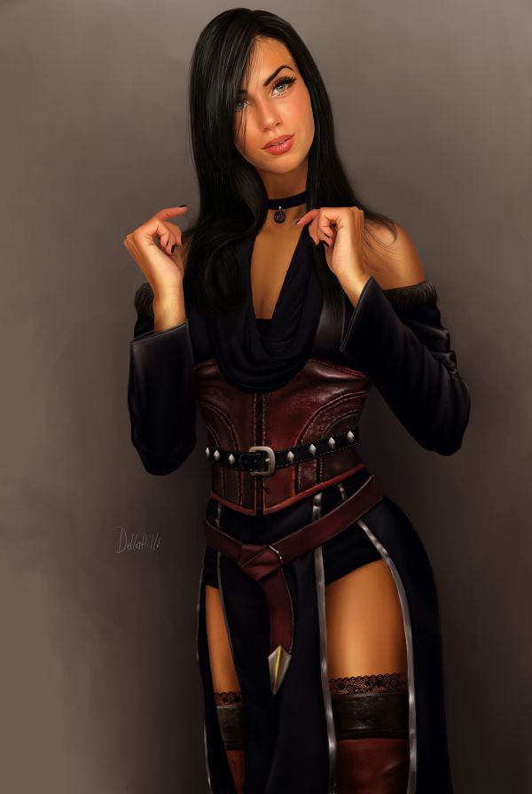 Marlen Valderrama Alvar z,ilustrasi,The Witcher 3 Wild berburu,lukisan,Yennefer dari Vengerberg,gambar